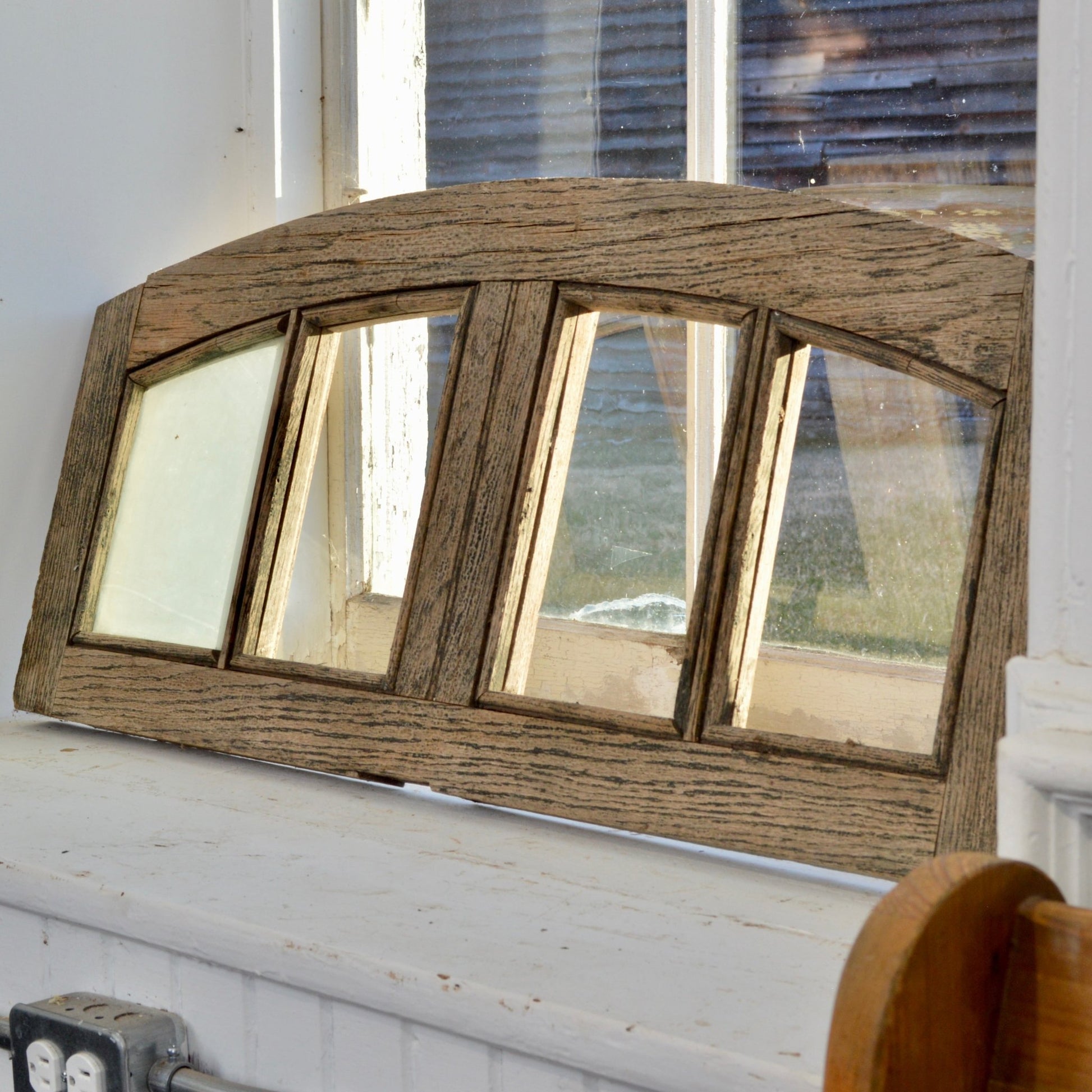 Rustic Oak Arched Transom - Salvage-Garden