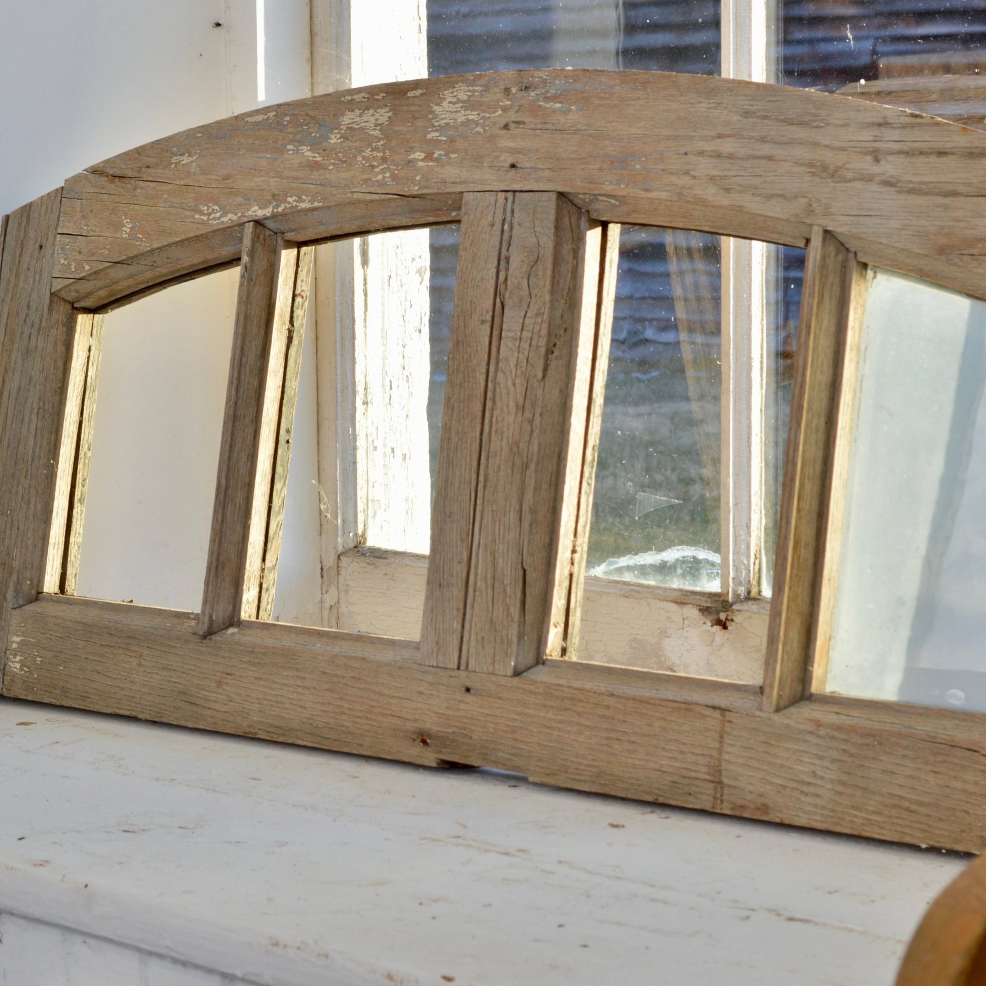 Rustic Oak Arched Transom - Salvage-Garden
