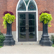 Pair of Antique Cast Iron Street Light Bases with Heraldic Eagle &amp; Mural Crown Motif, c.1890–1915
