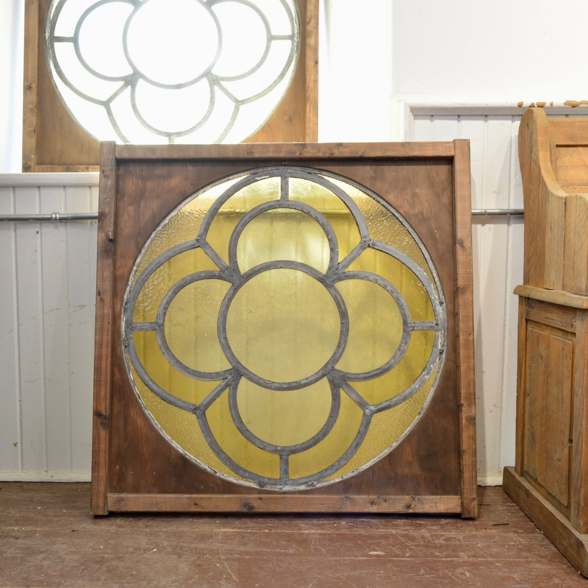 Salvaged Amber Glass Church Windows - Salvage-Garden