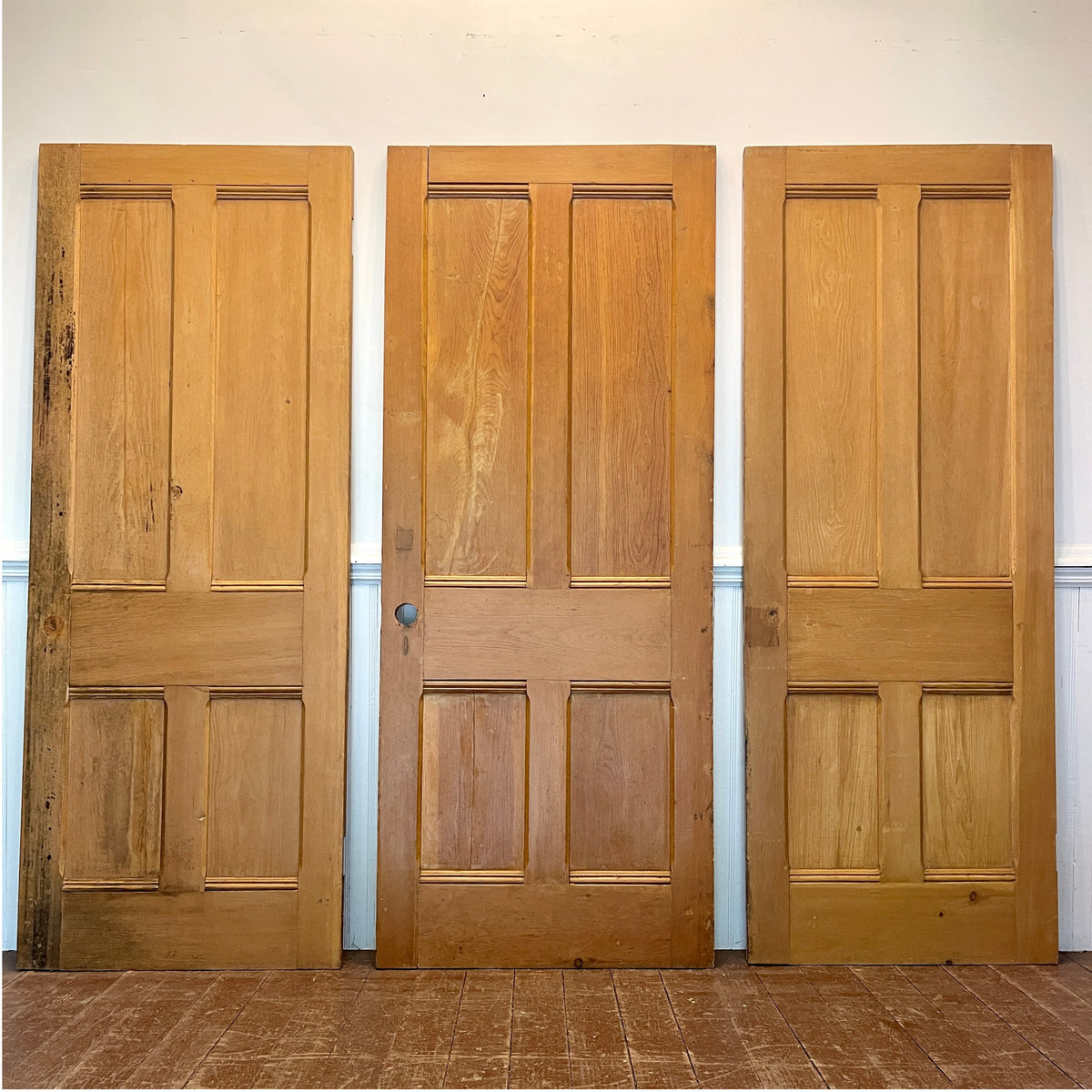 Set of Three Antique Four Panel Pine Doors – c. 1900