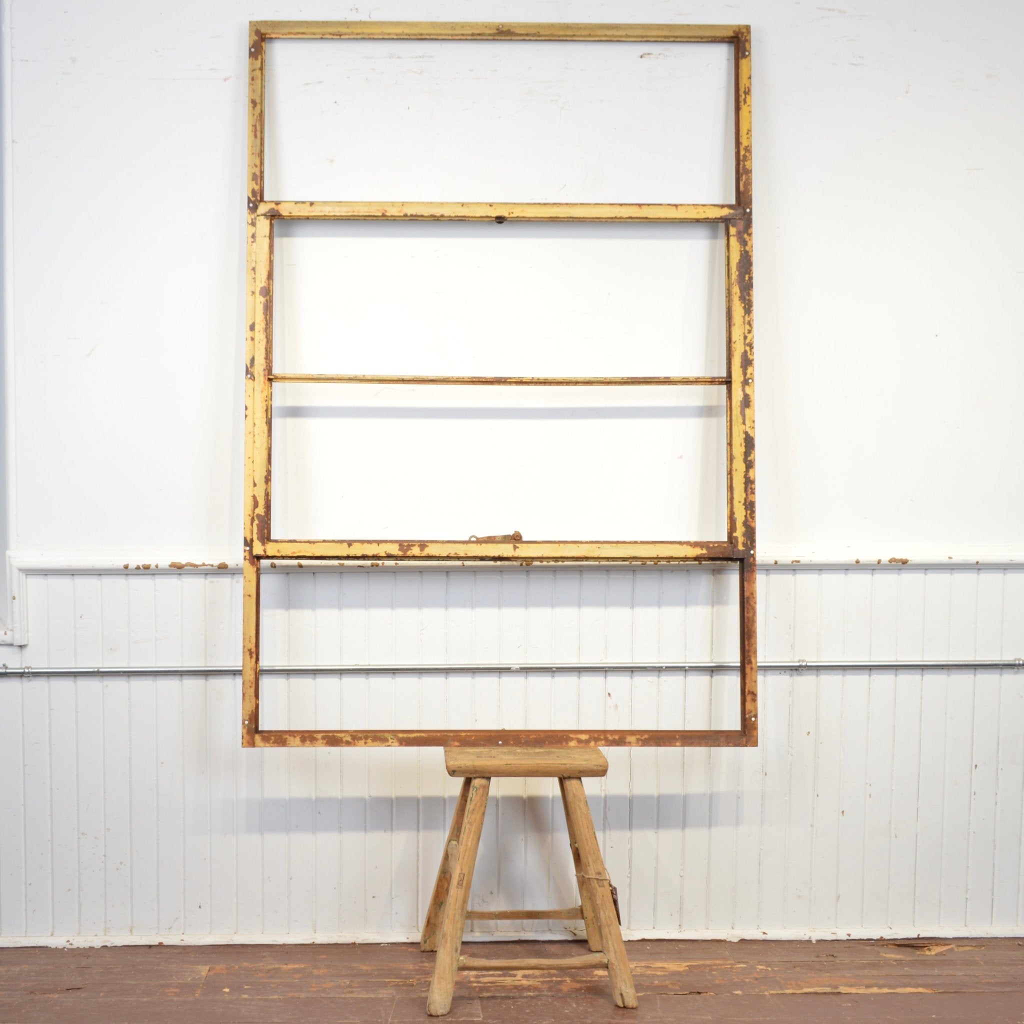 Vintage 4 Pane Factory Window With Ventilator - Salvage-Garden