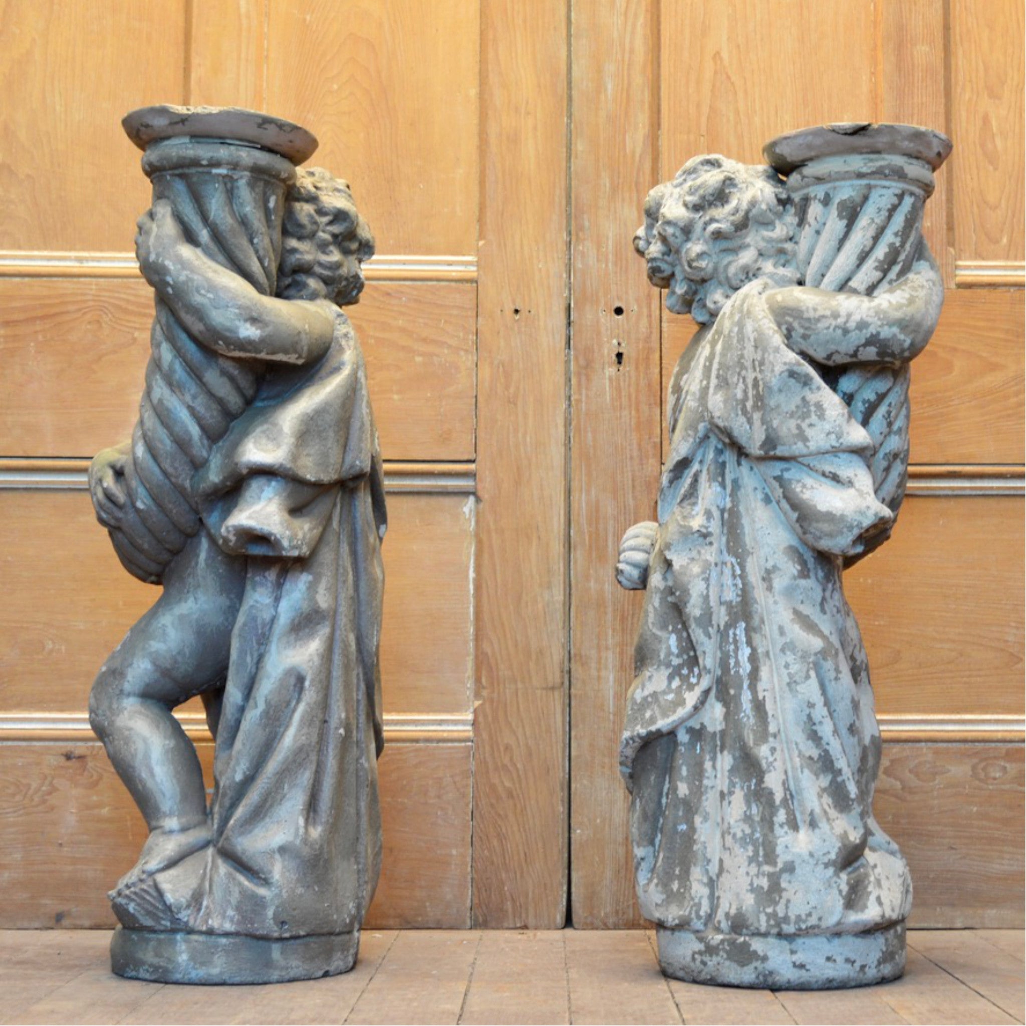 Vintage Cast Stone Garden Putti - Salvage-Garden