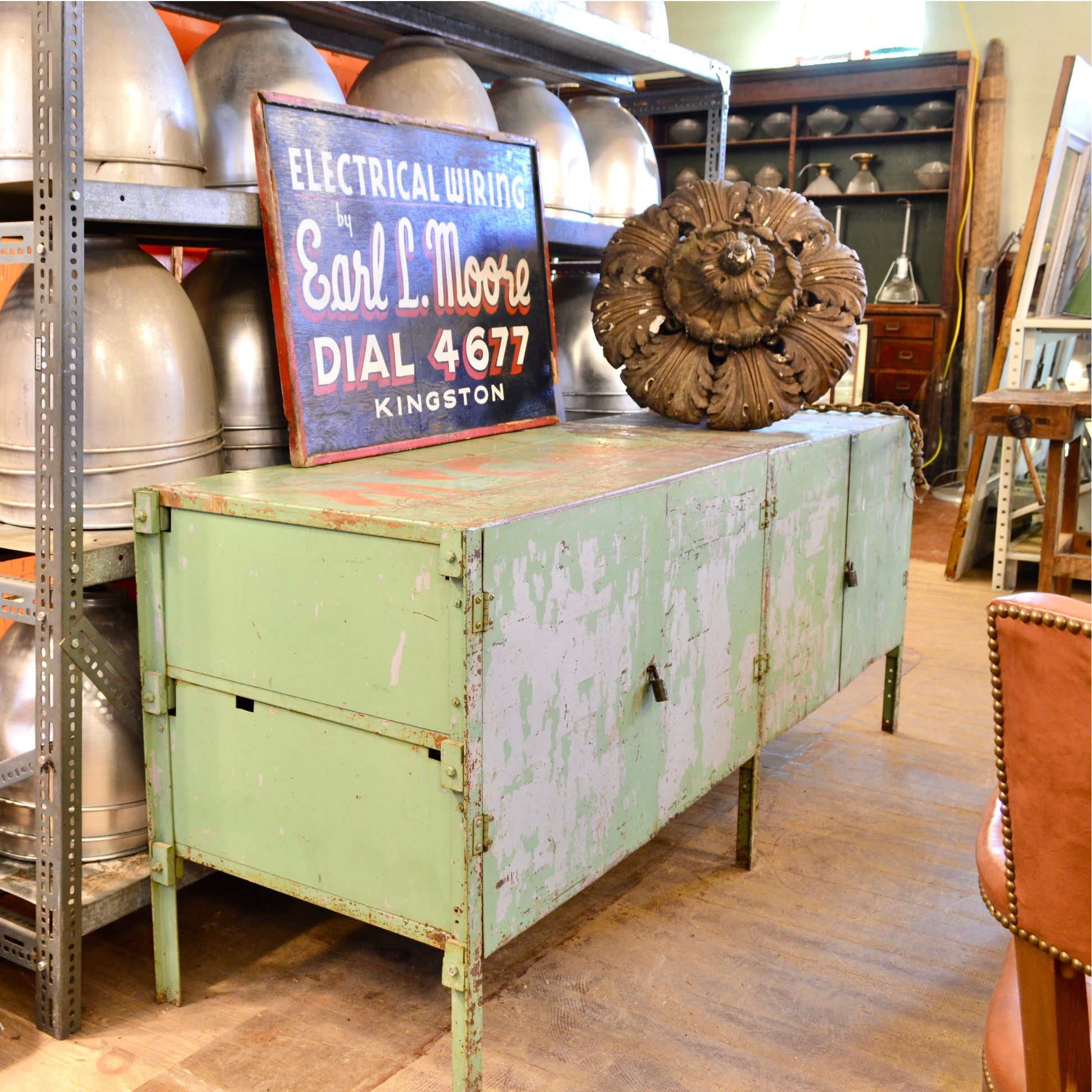 Vintage Industrial Steel Cabinet - Salvage-Garden