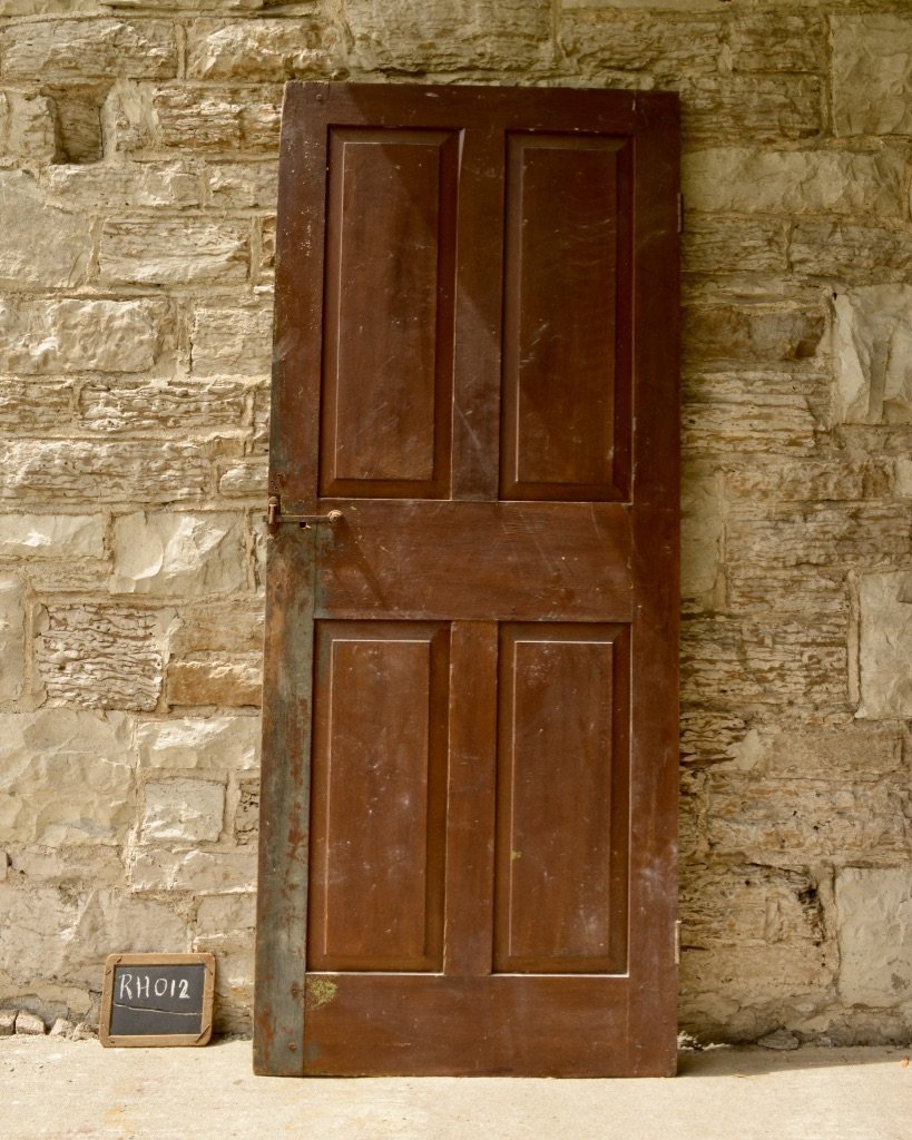 1831 Stone House 4 Panel Door RH012 - Salvage-Garden