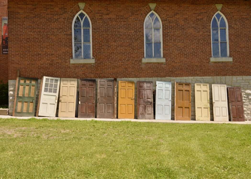 1831 Stone House 6 Panel Door RH010 Salvage-Garden