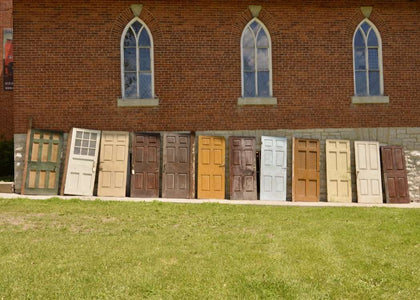 1831 Stone House 6 Panel Door RH010 Salvage-Garden