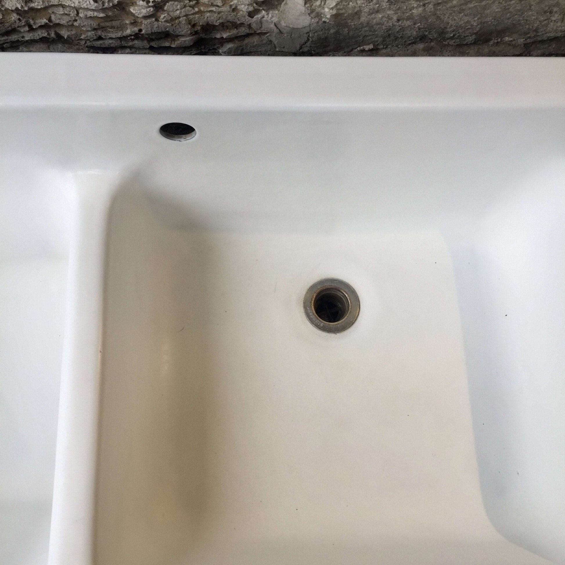 1940 Cast Iron Double Sink with Brass Fittings - Salvage-Garden
