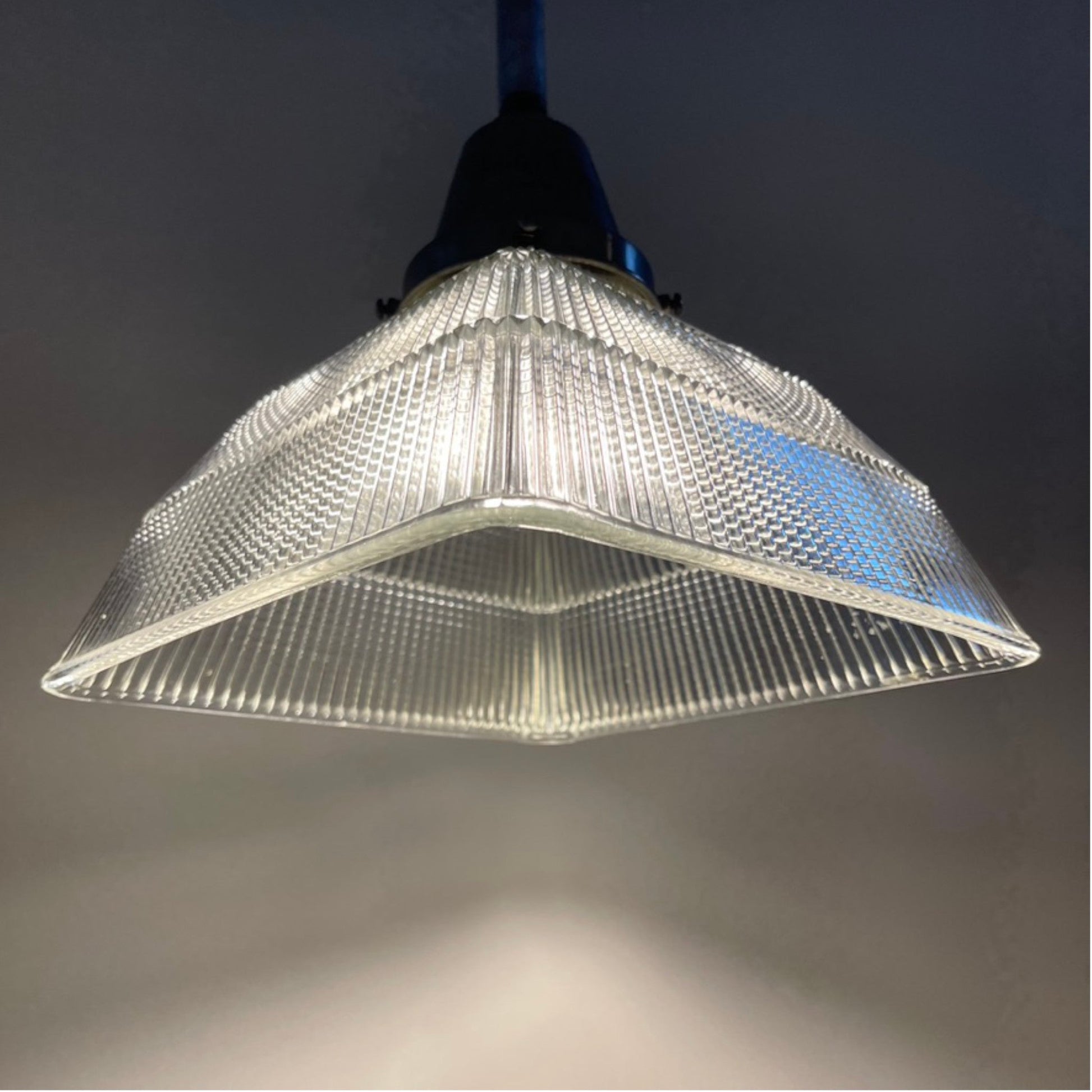 1940's Square Holophane Pendant Lights - Salvage-Garden