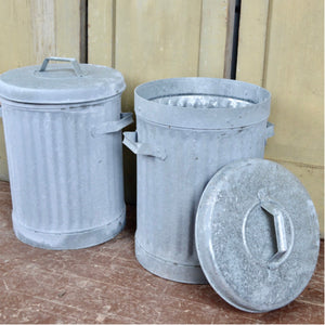 1960's Heavy Duty Galvanized Containers With Lids - Salvage-Garden