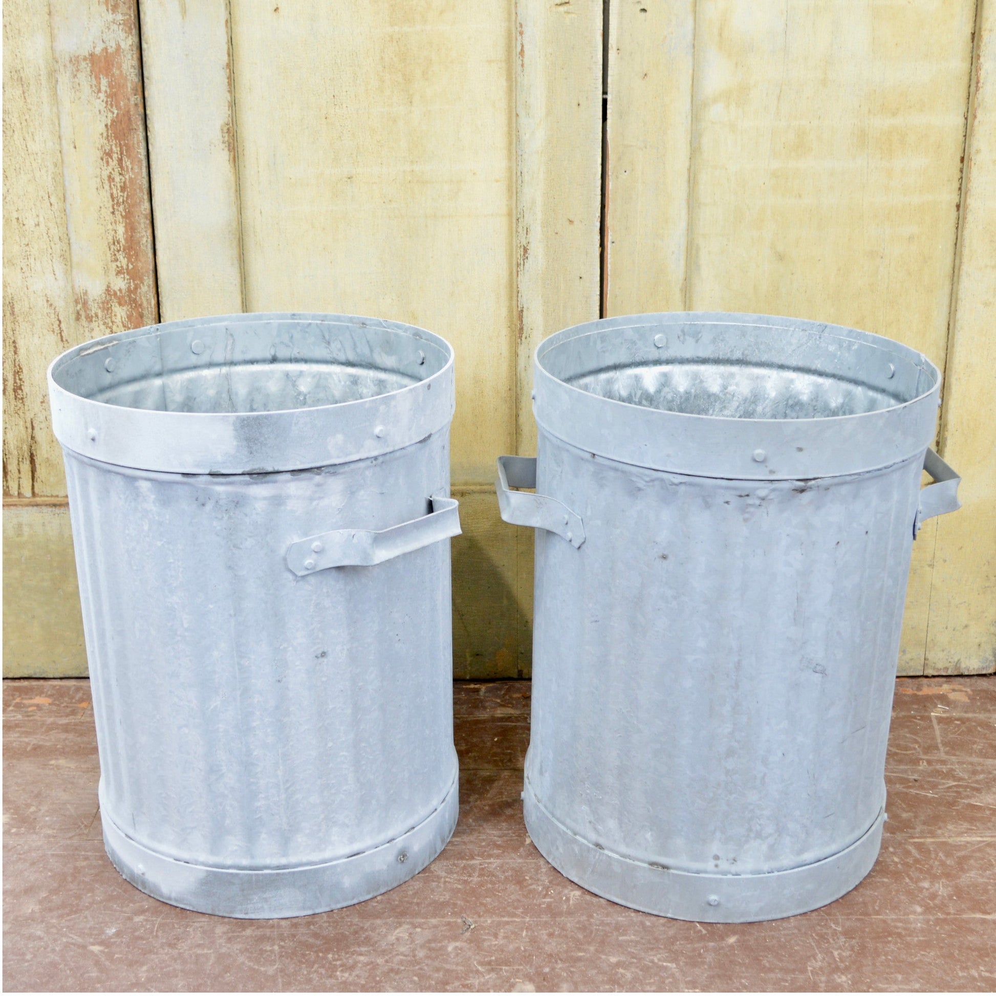 1960's Heavy Duty Galvanized Containers With Lids - Salvage-Garden