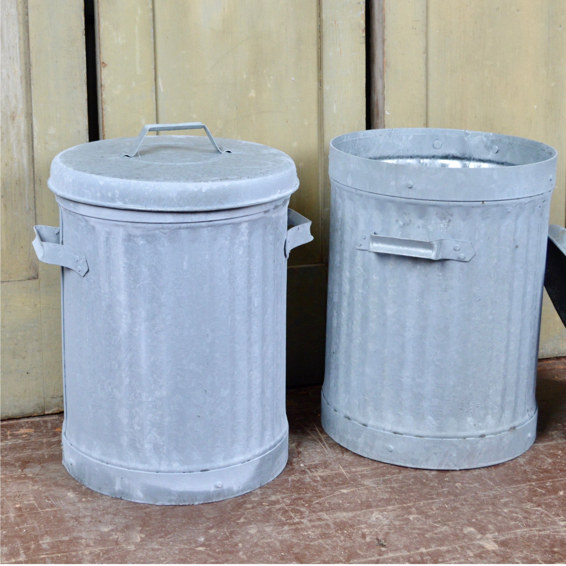 1960's Heavy Duty Galvanized Containers With Lids - Salvage-Garden