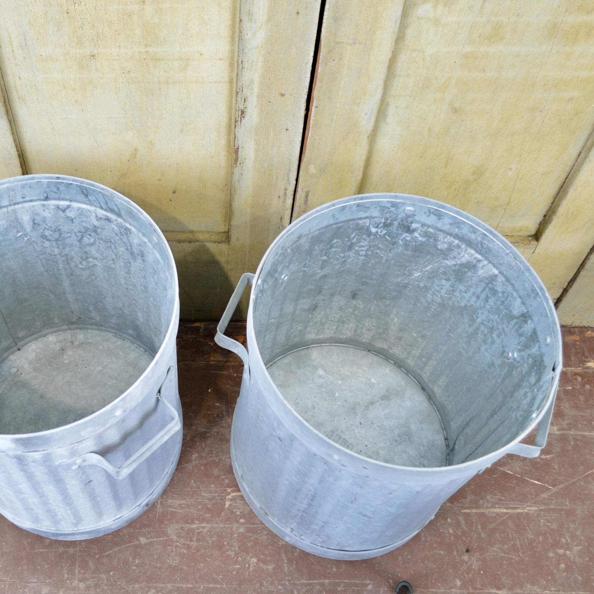 1960's Heavy Duty Galvanized Containers With Lids - Salvage-Garden