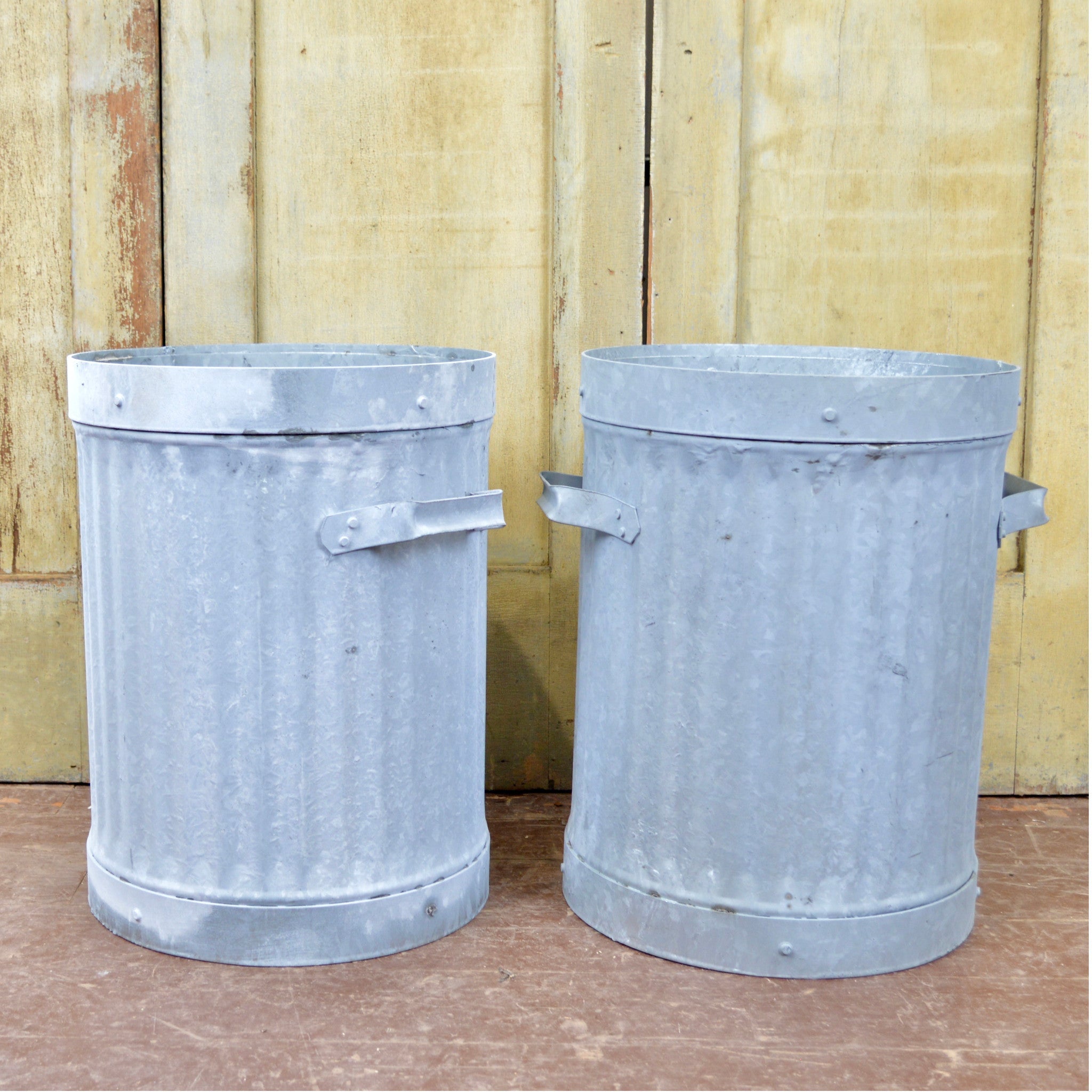 1960's Heavy Duty Galvanized Containers With Lids - Salvage-Garden
