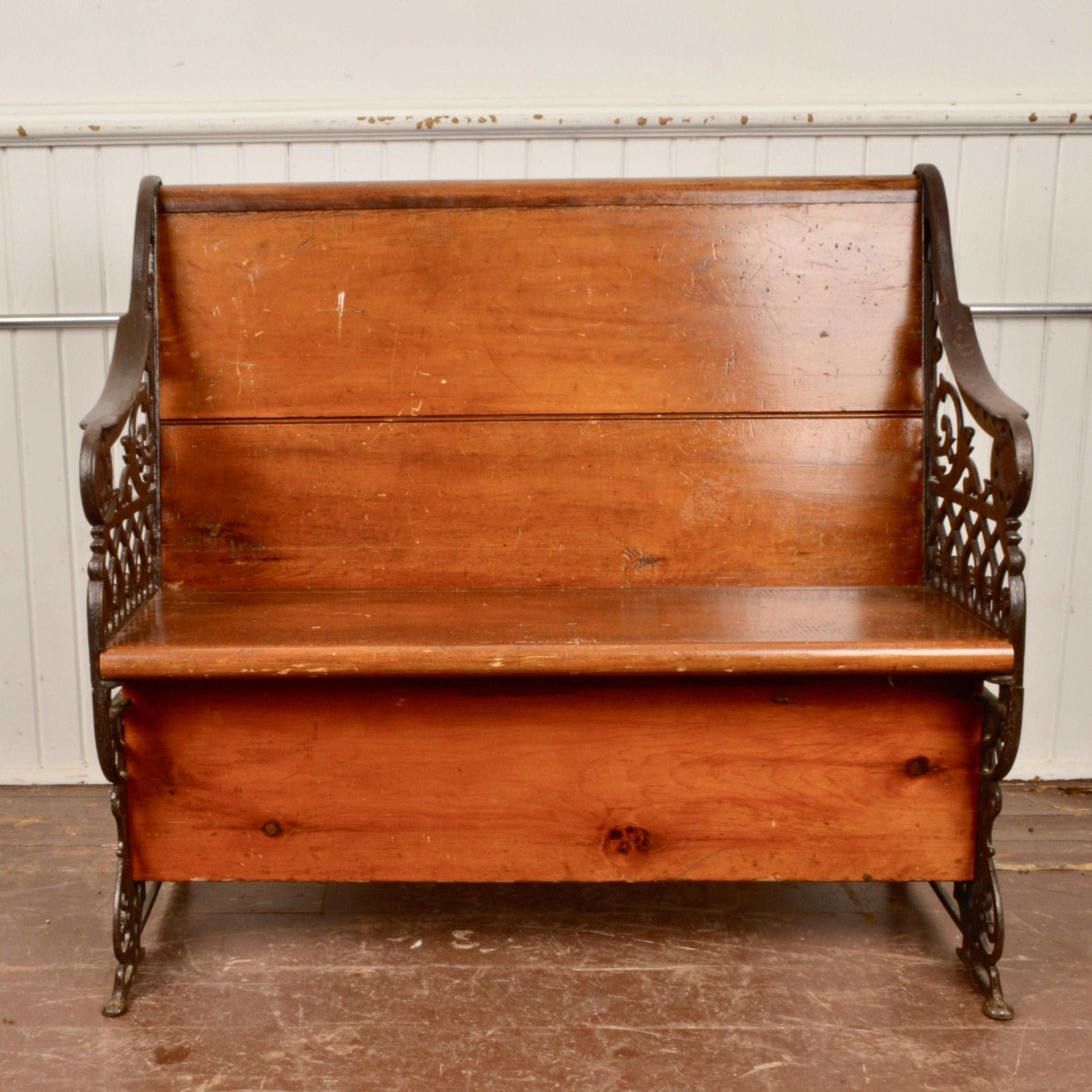 19th Century Church Pews With Cast Iron Ends From Simcoe County - Salvage-Garden