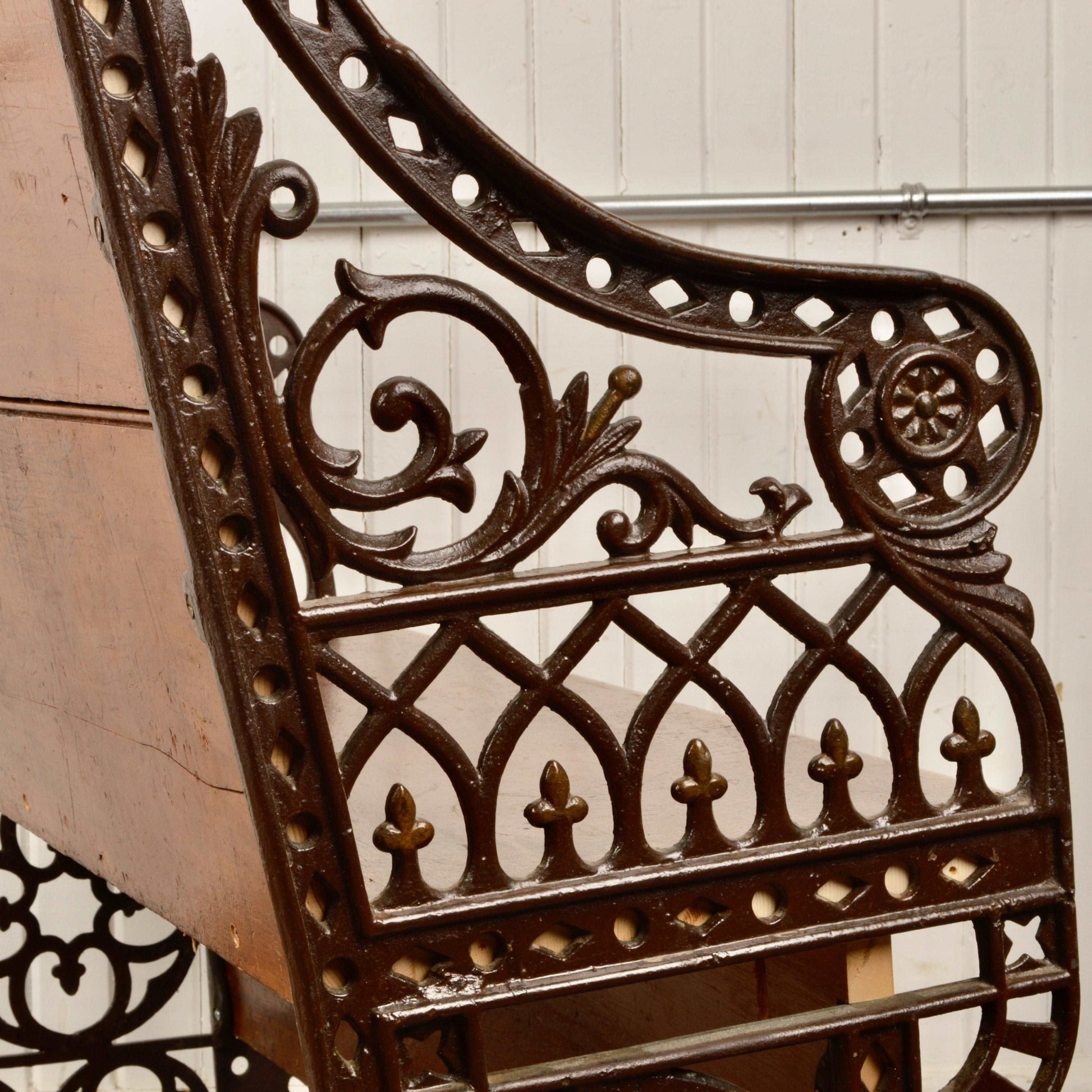 19th Century Church Pews With Cast Iron Ends From Simcoe County - Salvage-Garden