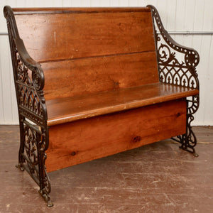 19th Century Church Pews With Cast Iron Ends From Simcoe County - Salvage-Garden