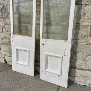 19th Century Doors with 20th Century Privacy Glass - Salvage-Garden