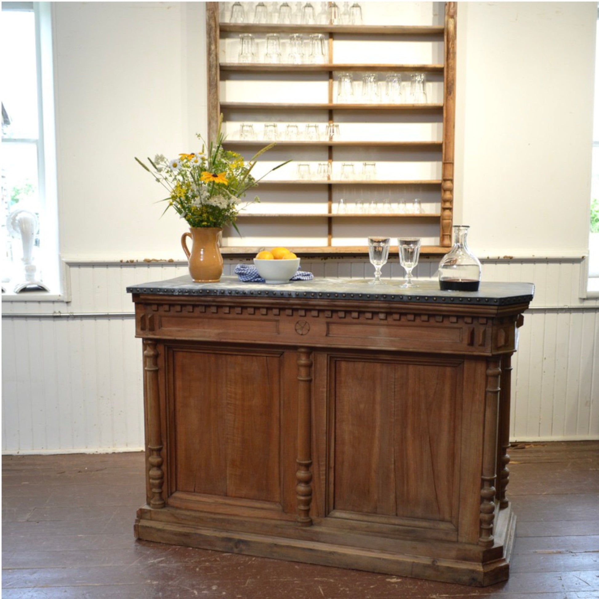 19th Century French Country Bar and Back Bar - Salvage-Garden