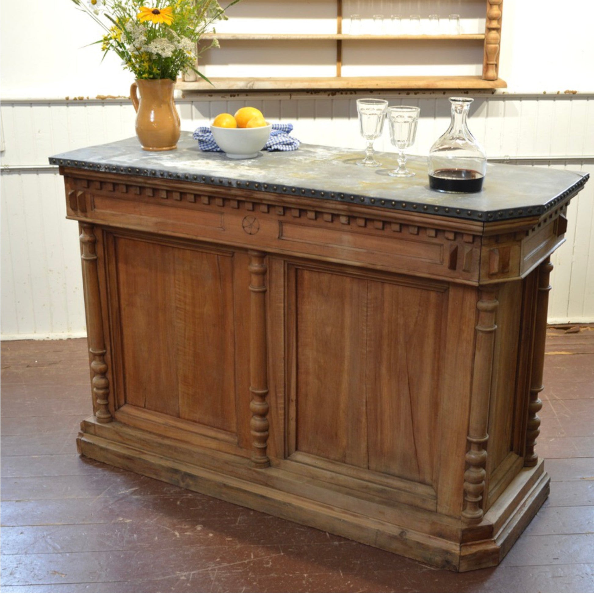19th Century French Country Bar and Back Bar - Salvage-Garden