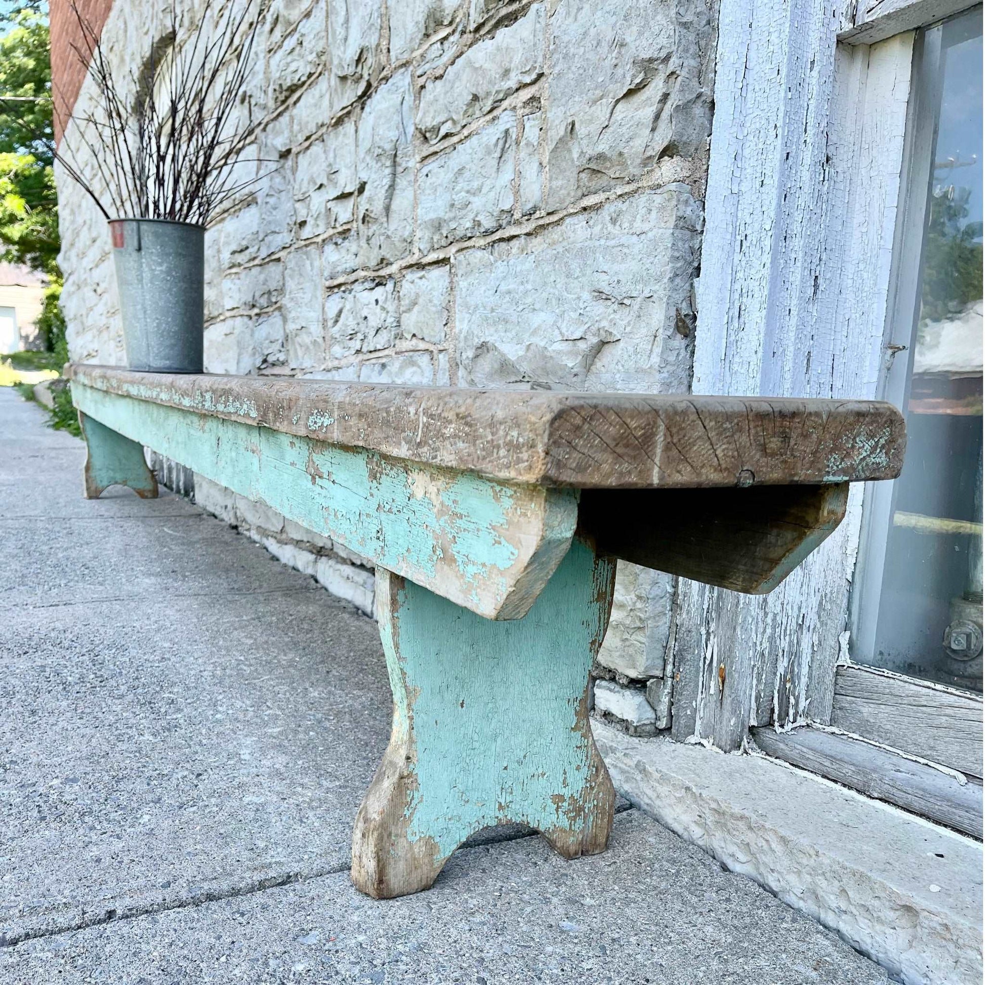 19th Century Meeting House Bench - Salvage-Garden