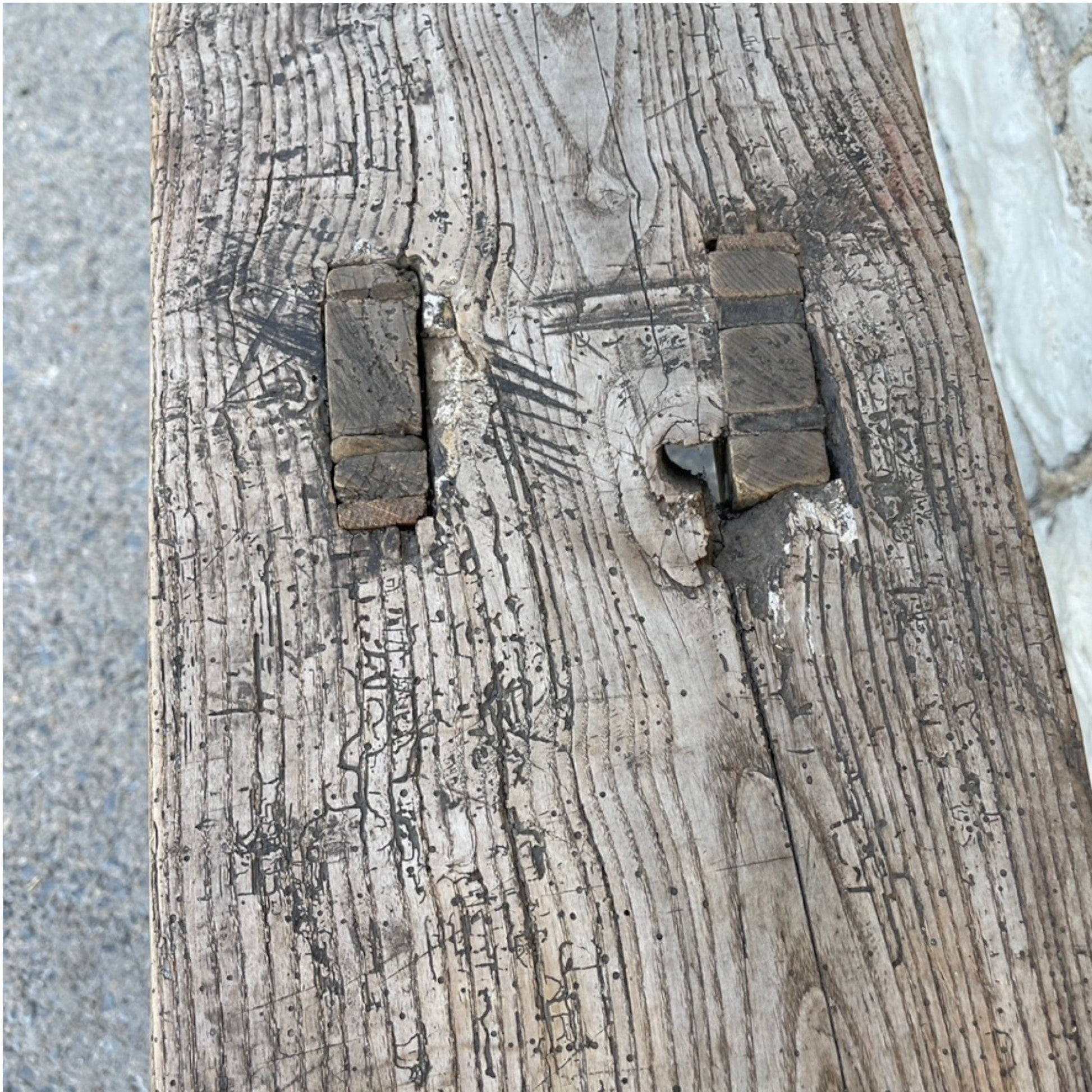 19th Century Rustic Wood Bench - Salvage-Garden