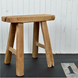 Antique Wooden Stool Salvage-Garden