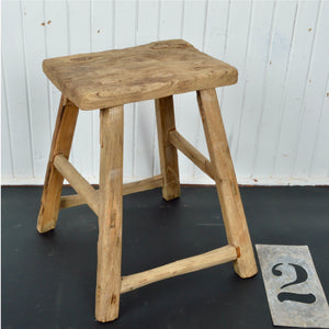 Antique Wooden Stool Salvage-Garden