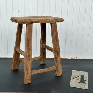 Antique Wooden Stool Salvage-Garden