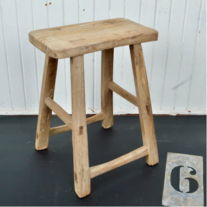 Antique Wooden Stool Salvage-Garden