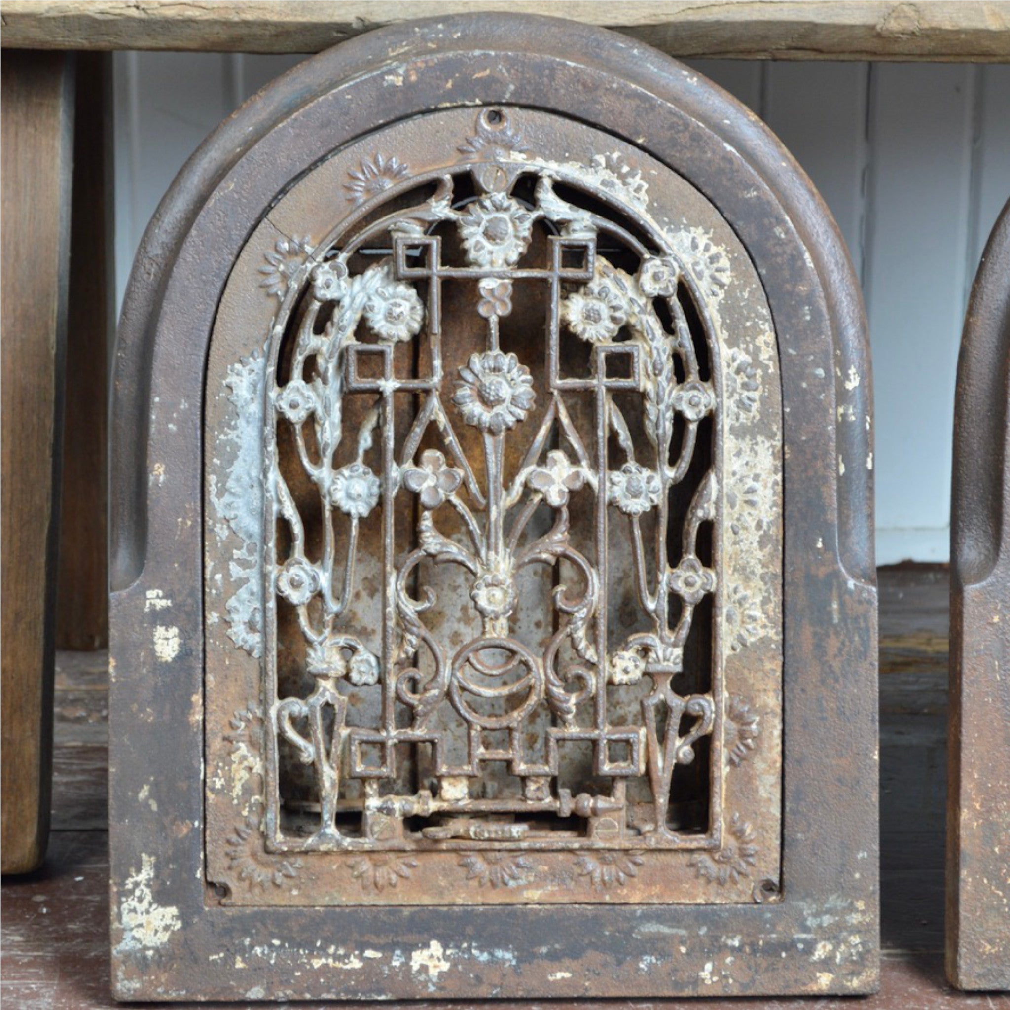 Aesthetic Movement Heat Registers With Wall Brackets - Salvage-Garden