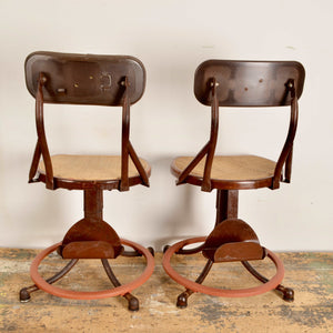 Antique Adjustable Switchboard Operator's Chairs Salvage-Garden