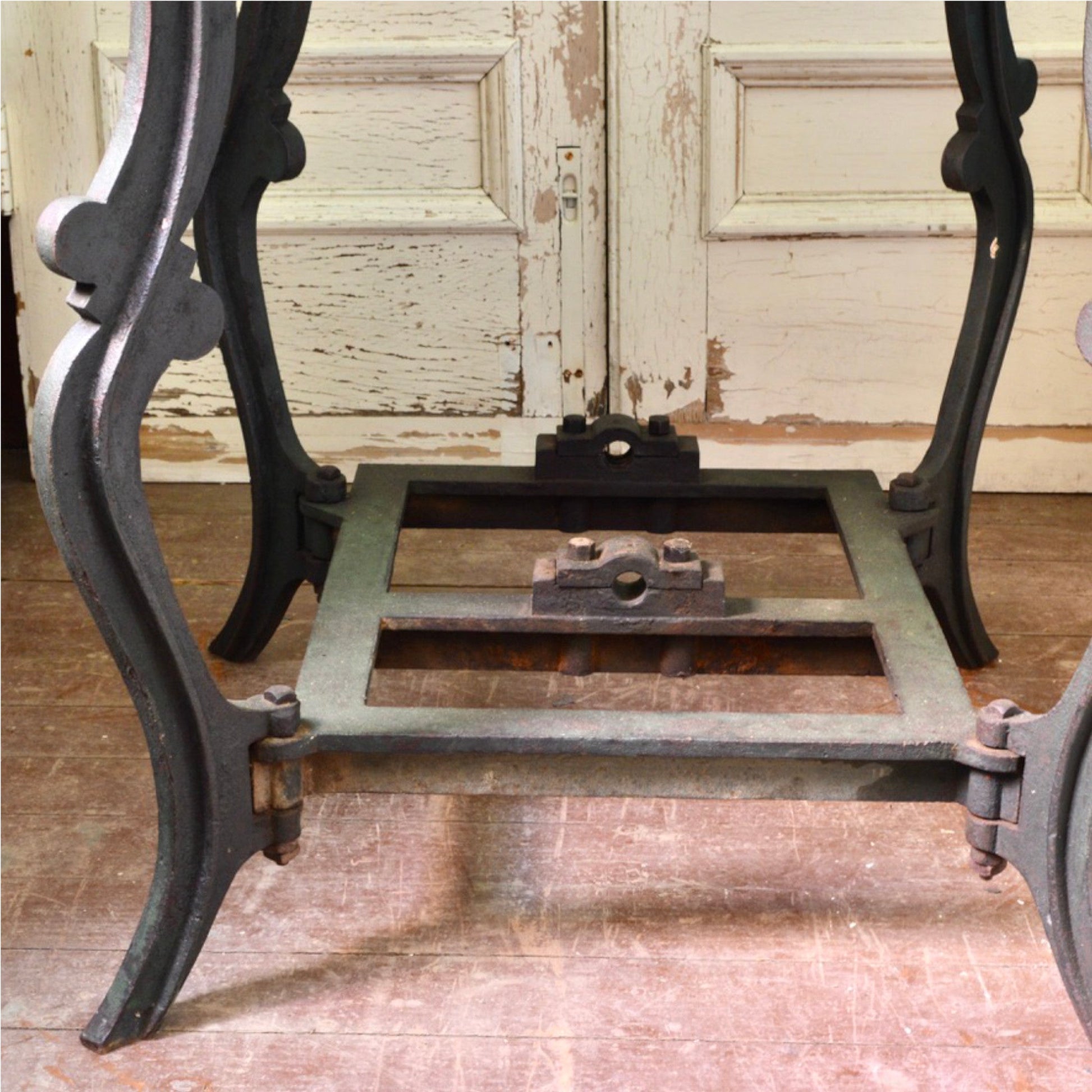 Antique Cast Iron Industrial Table - Salvage-Garden