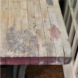 Antique Cast Iron Industrial Table - Salvage-Garden