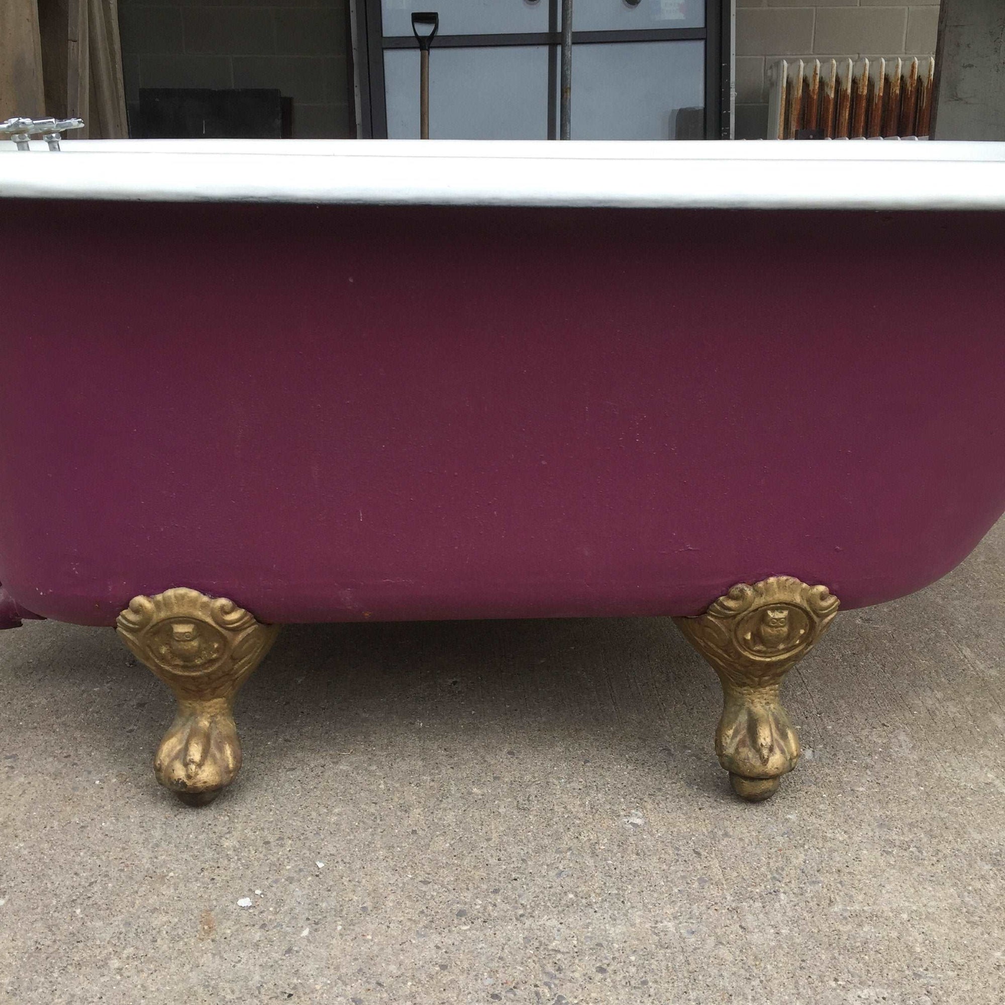 Antique Cast Iron Tub with Unique Clawfeet Salvage-Garden