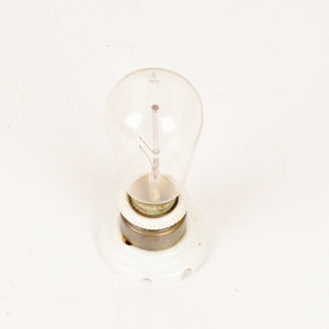 Antique Ceramic And Brass Light Socket And Bulb - Salvage-Garden