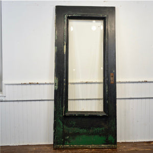 Antique Door With Bevelled Glass Window - Salvage-Garden