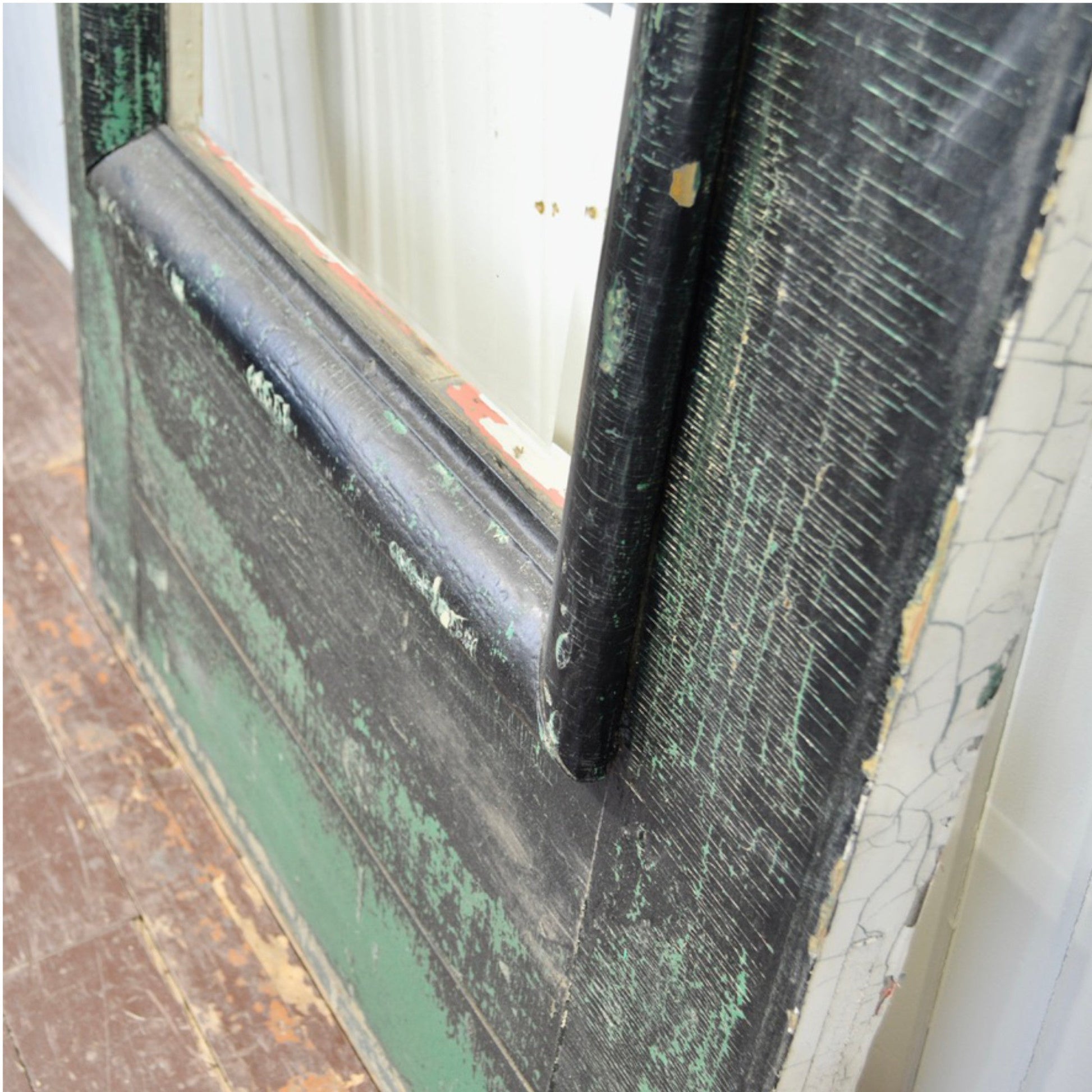 Antique Door With Bevelled Glass Window - Salvage-Garden