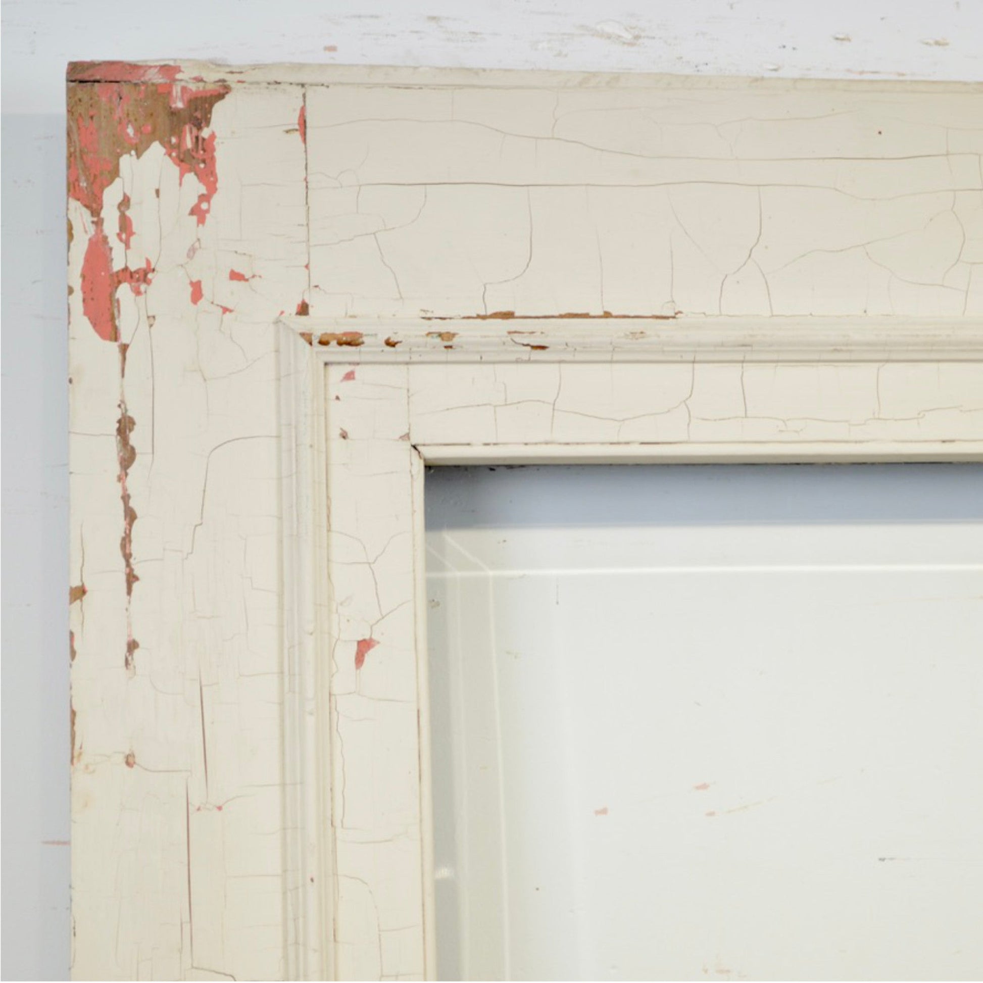 Antique Door With Bevelled Glass Window - Salvage-Garden