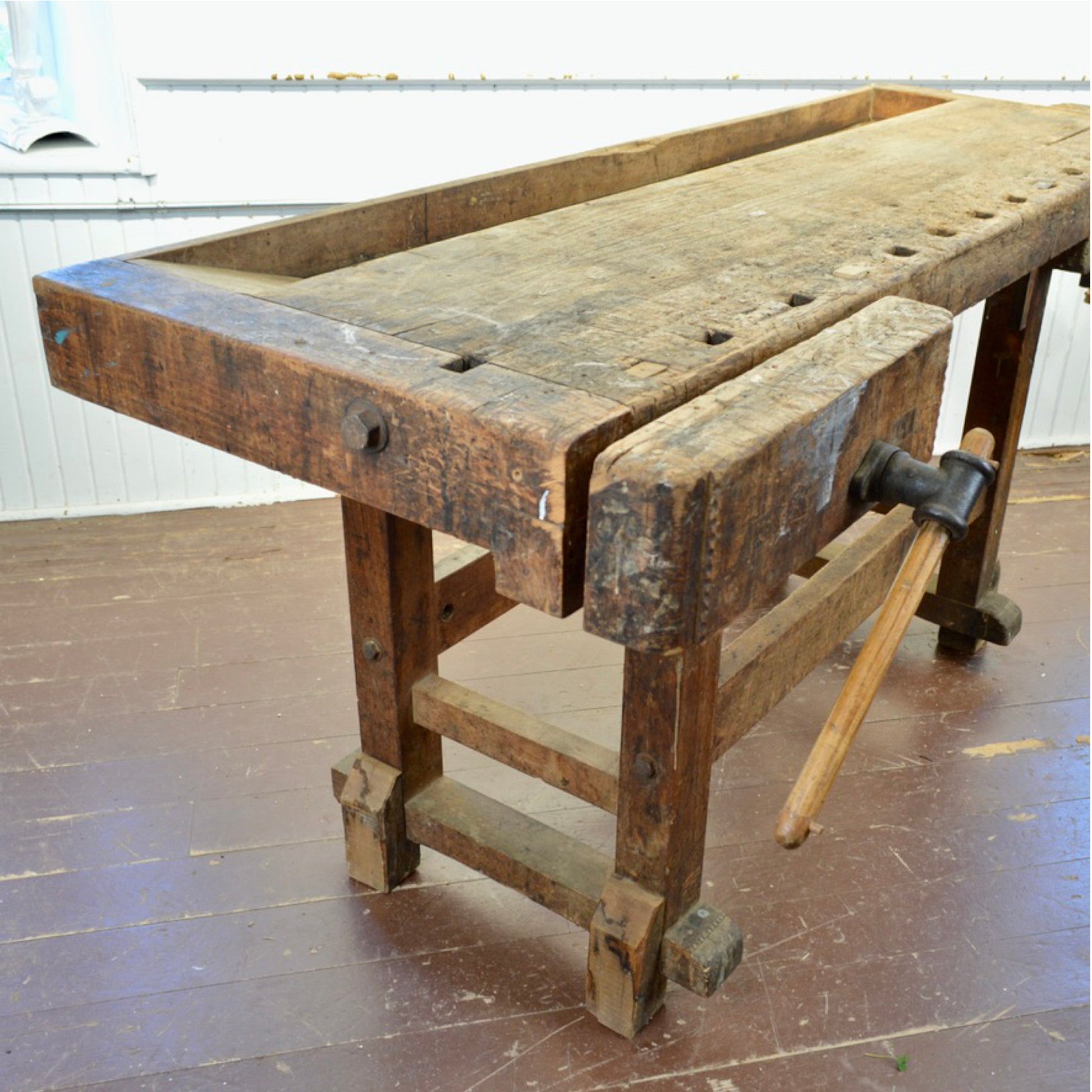 Antique Dutch Carpenter's Bench With 2 Vises - Salvage-Garden