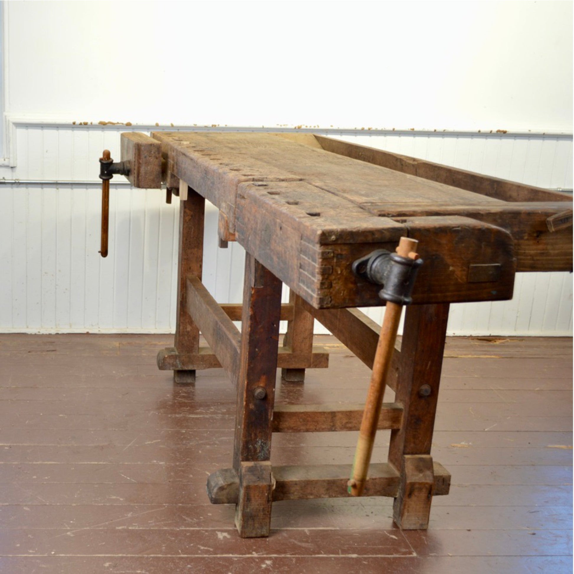 Antique Dutch Carpenter's Bench With 2 Vises - Salvage-Garden