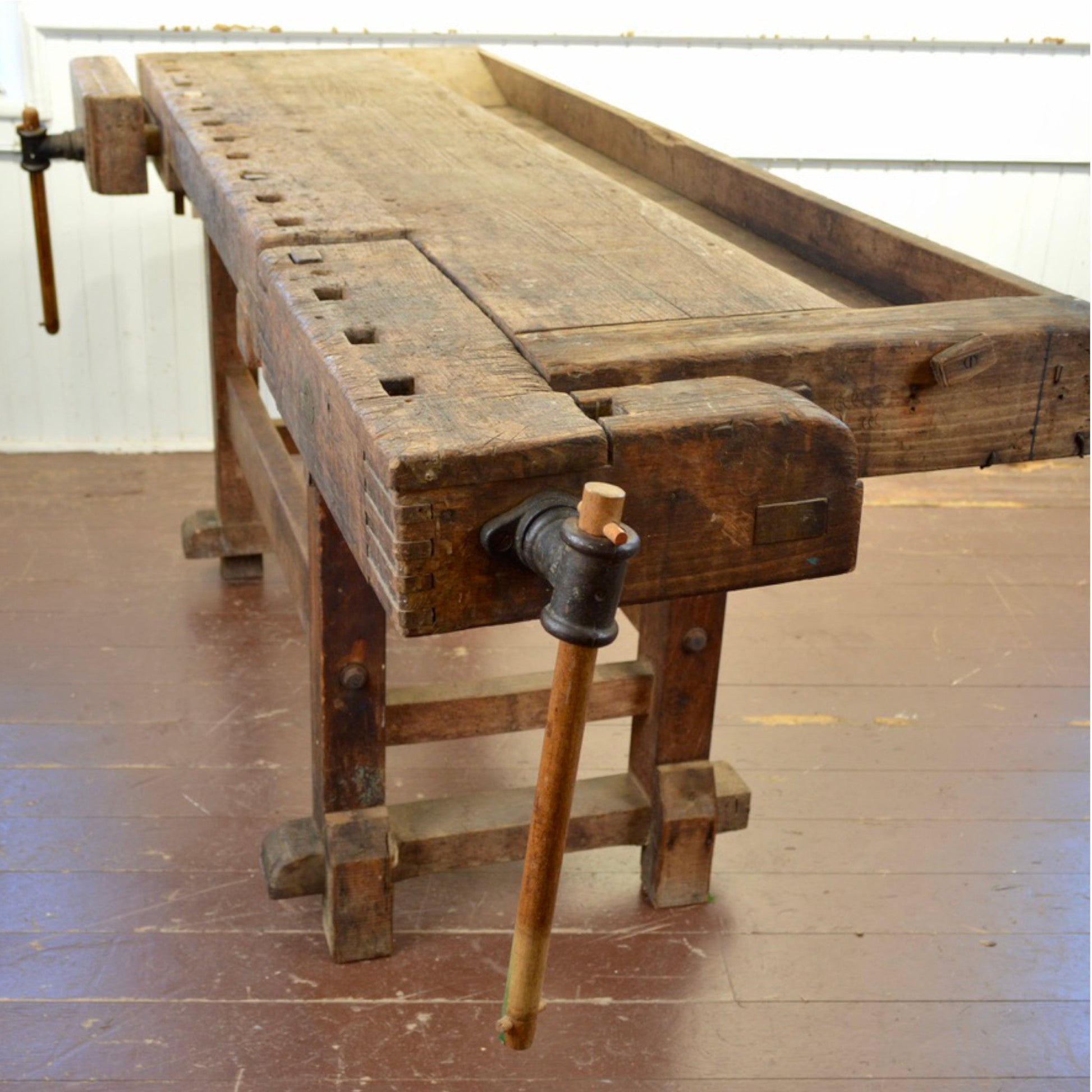 Antique Dutch Carpenter's Bench With 2 Vises - Salvage-Garden