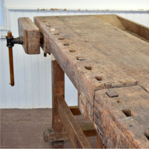 Antique Dutch Carpenter's Bench With 2 Vises - Salvage-Garden