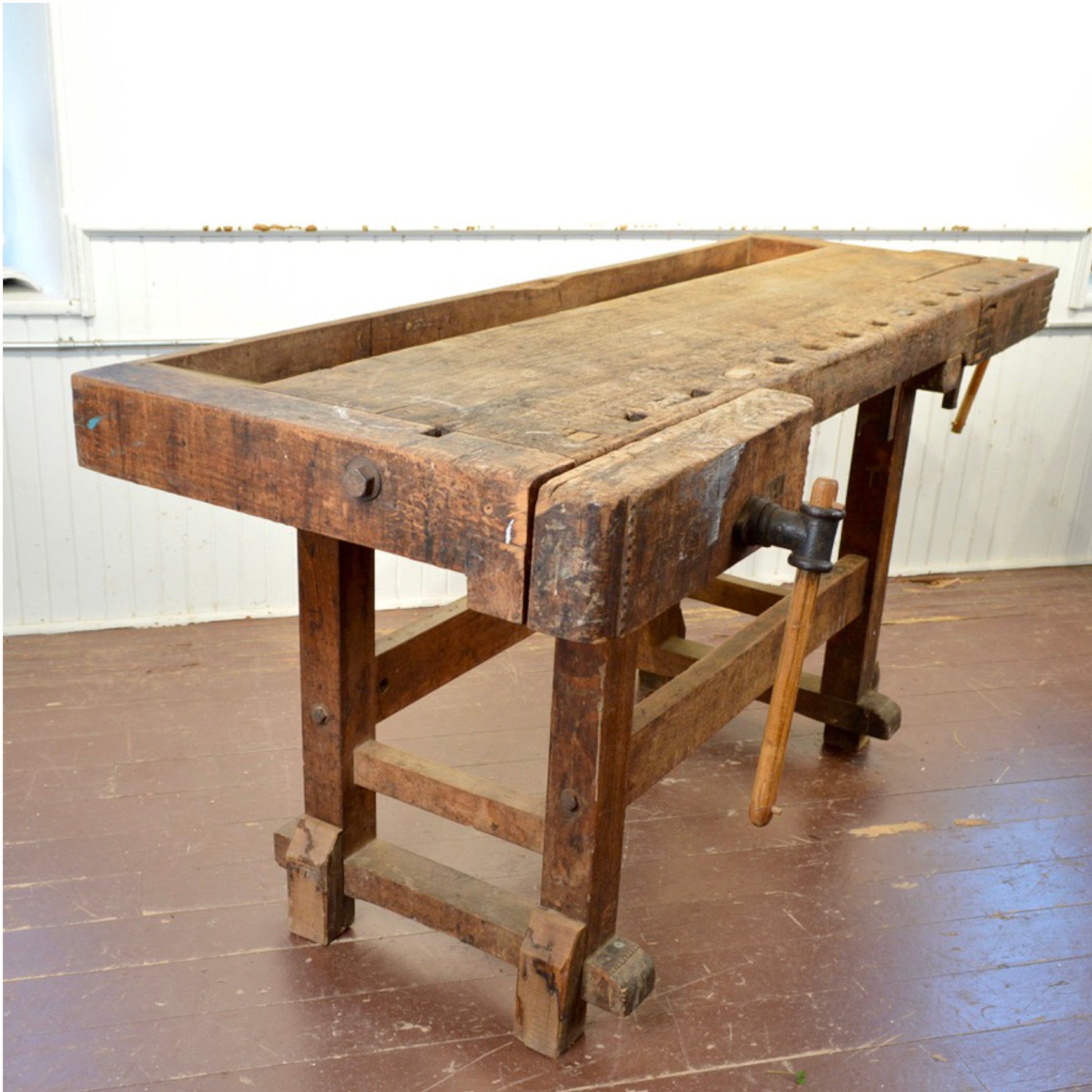 Antique Dutch Carpenter's Bench With 2 Vises - Salvage-Garden