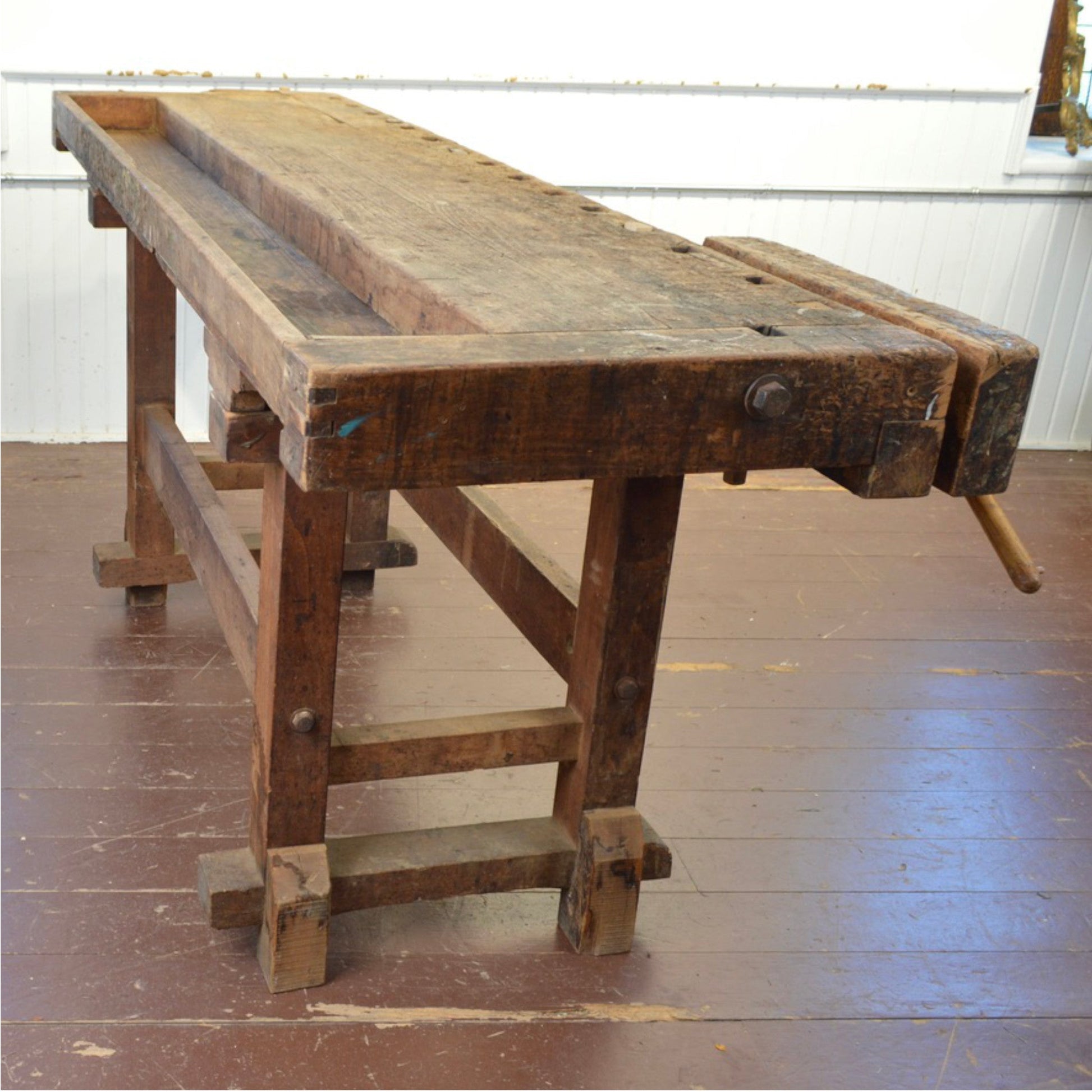 Antique Dutch Carpenter's Bench With 2 Vises - Salvage-Garden