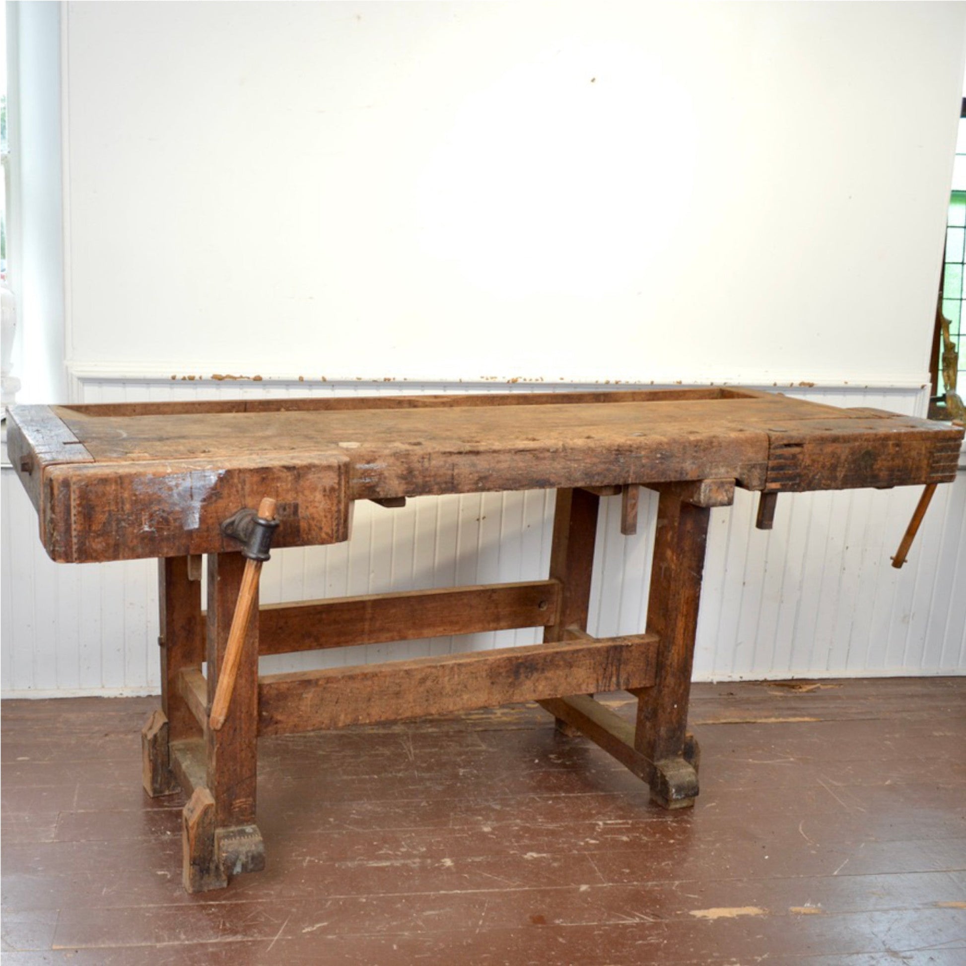 Antique Dutch Carpenter's Bench With 2 Vises - Salvage-Garden