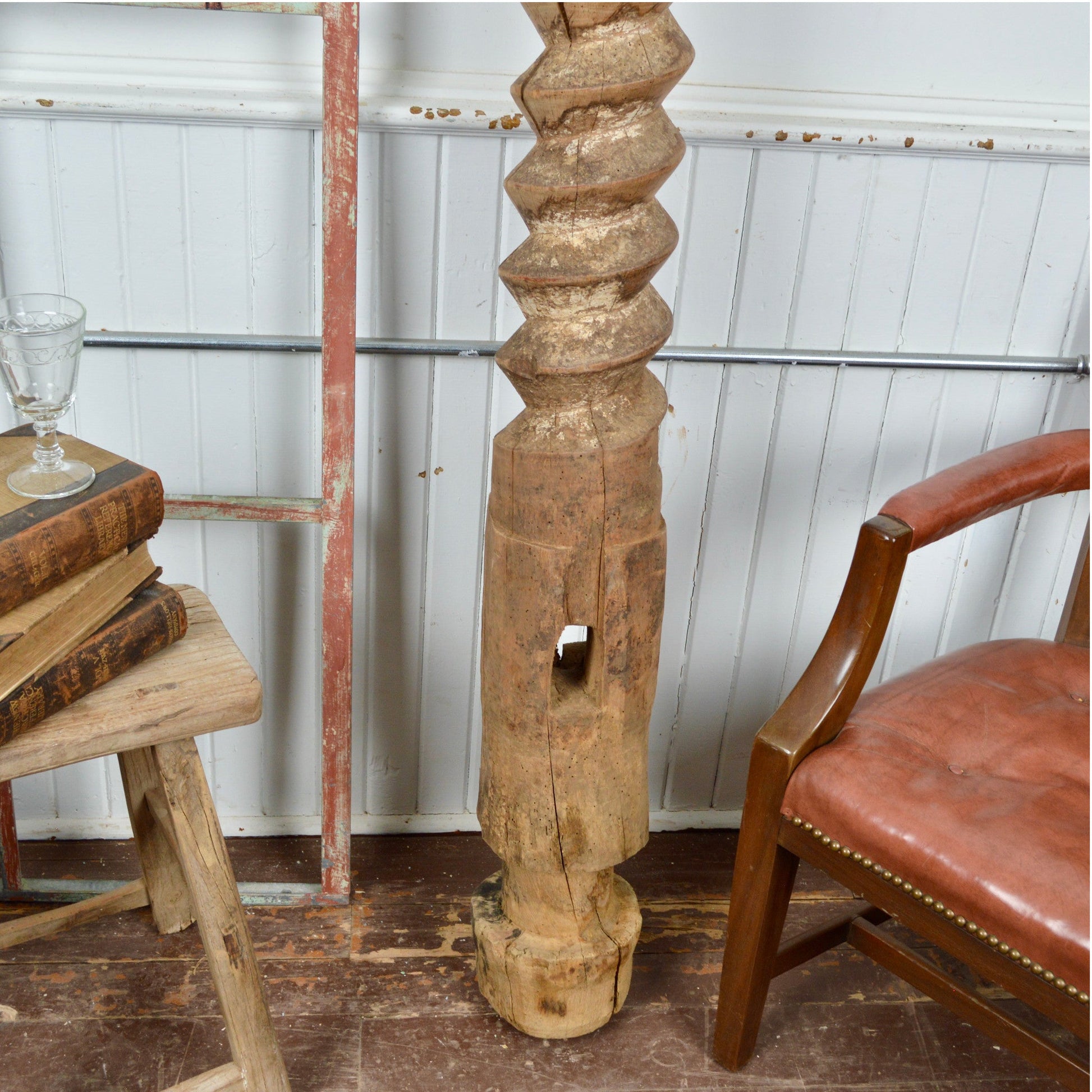 Antique French Wine Press Screw - Salvage-Garden