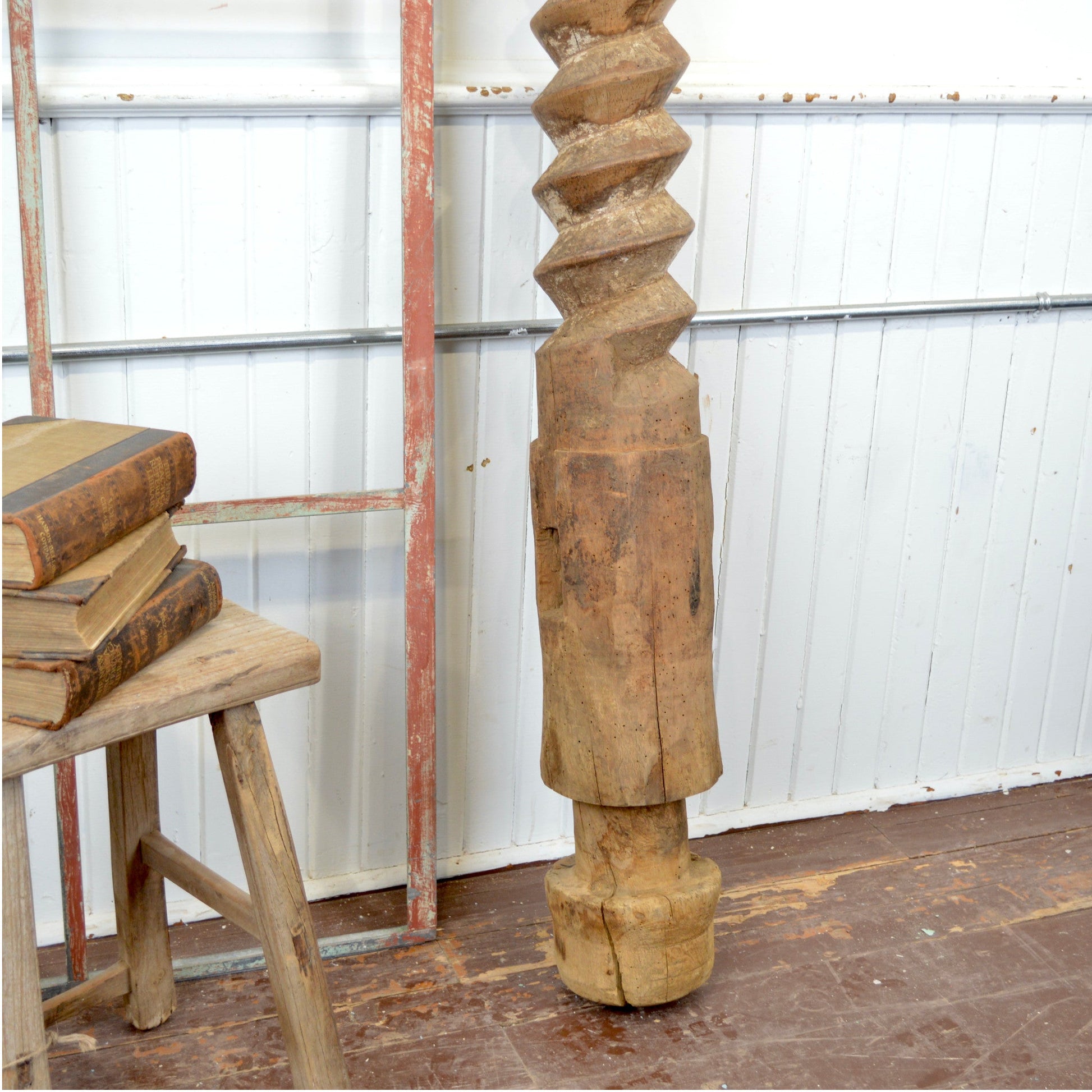 Antique French Wine Press Screw - Salvage-Garden