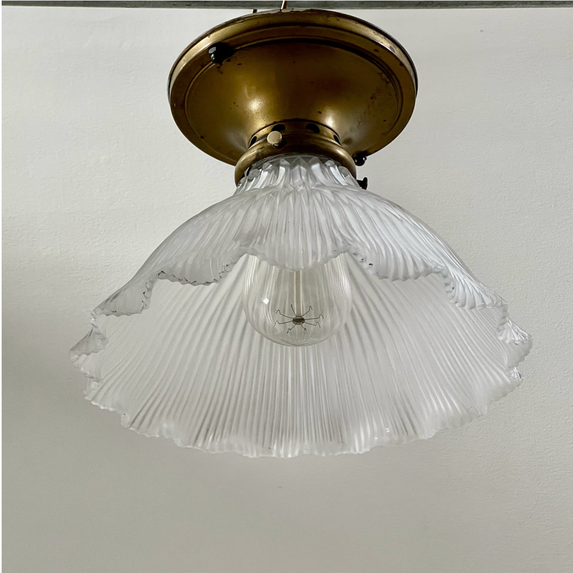 Antique Holophane Pendant Light - Salvage-Garden