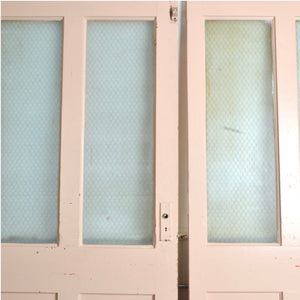 Antique Industrial Doors With Chickenwire Glass - Salvage-Garden